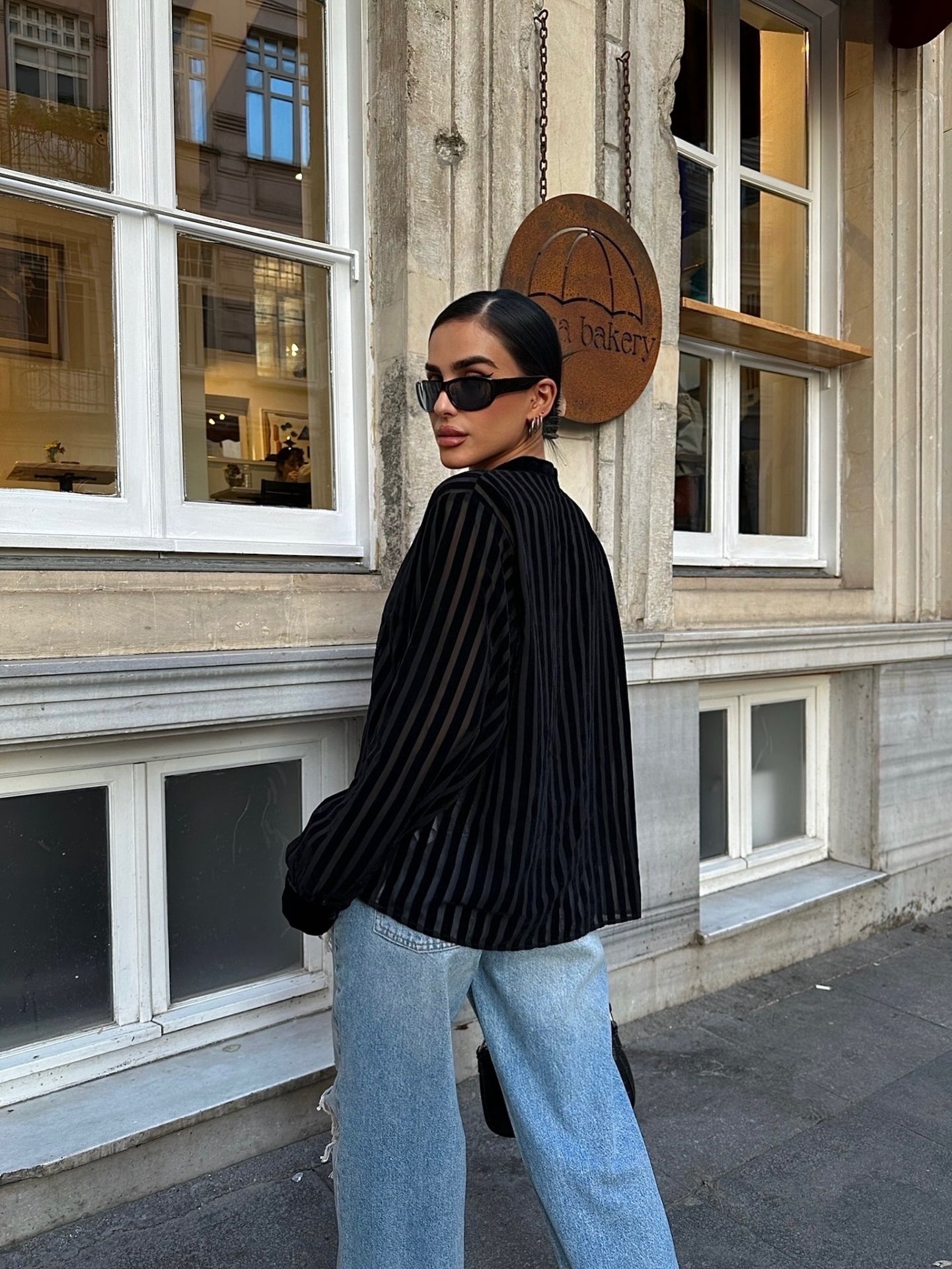 Velvet striped shirt