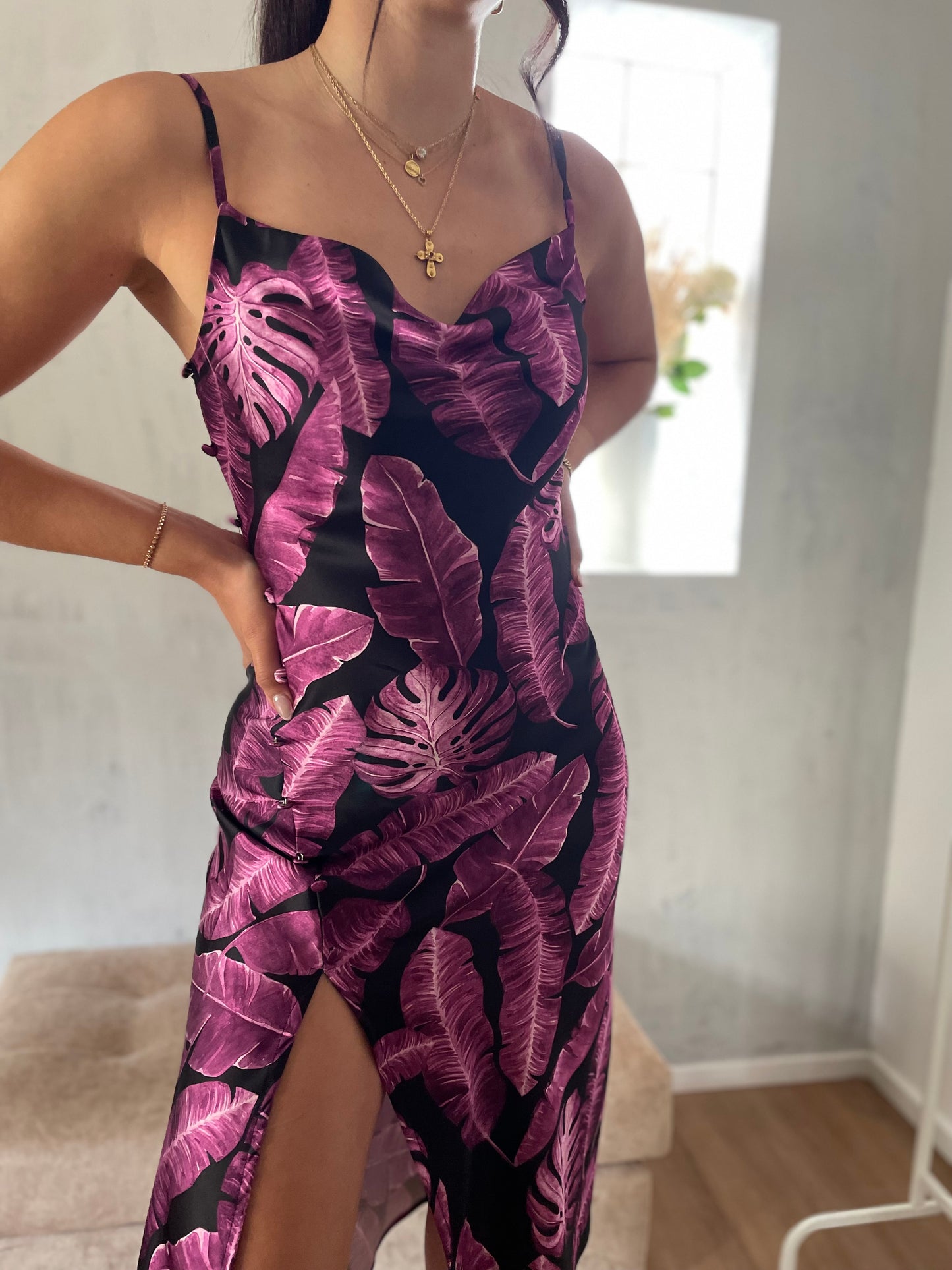 Drape midi dress