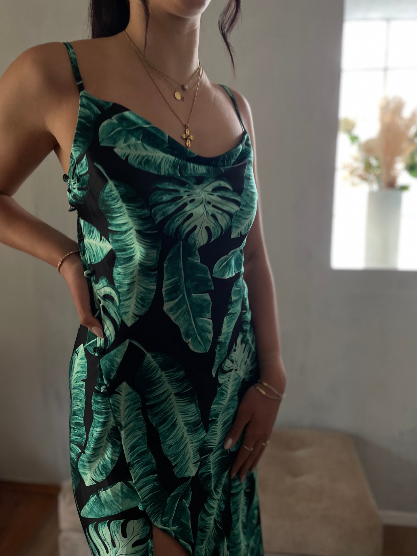 Drape midi dress