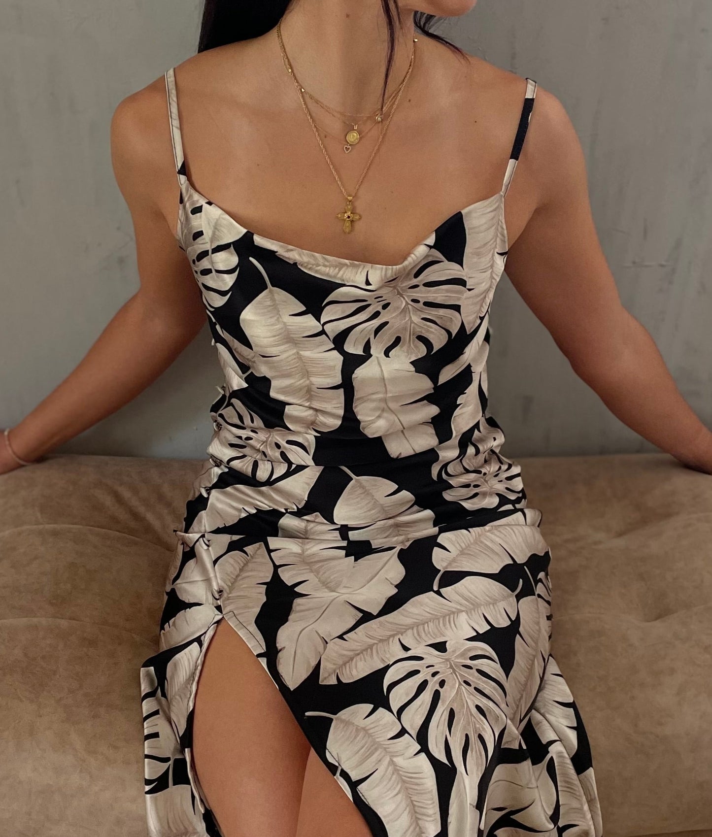 Drape midi dress